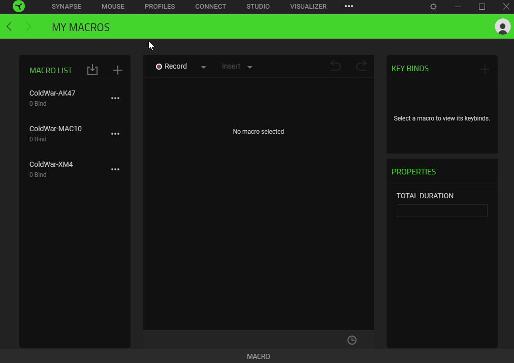 Razer Synapse 3'te Profil Oluşturma  