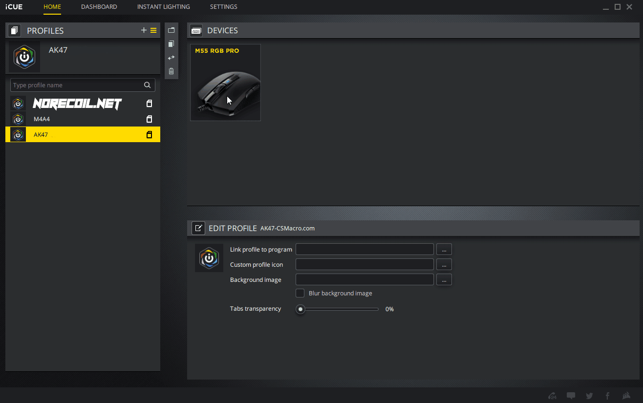 Assign a Switch button for switching between the No Recoil Macro Scripts